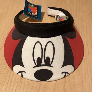 Mickey Unlimited Kids Red and Black Visor Vintage Mickey Mouse Unisex NWT